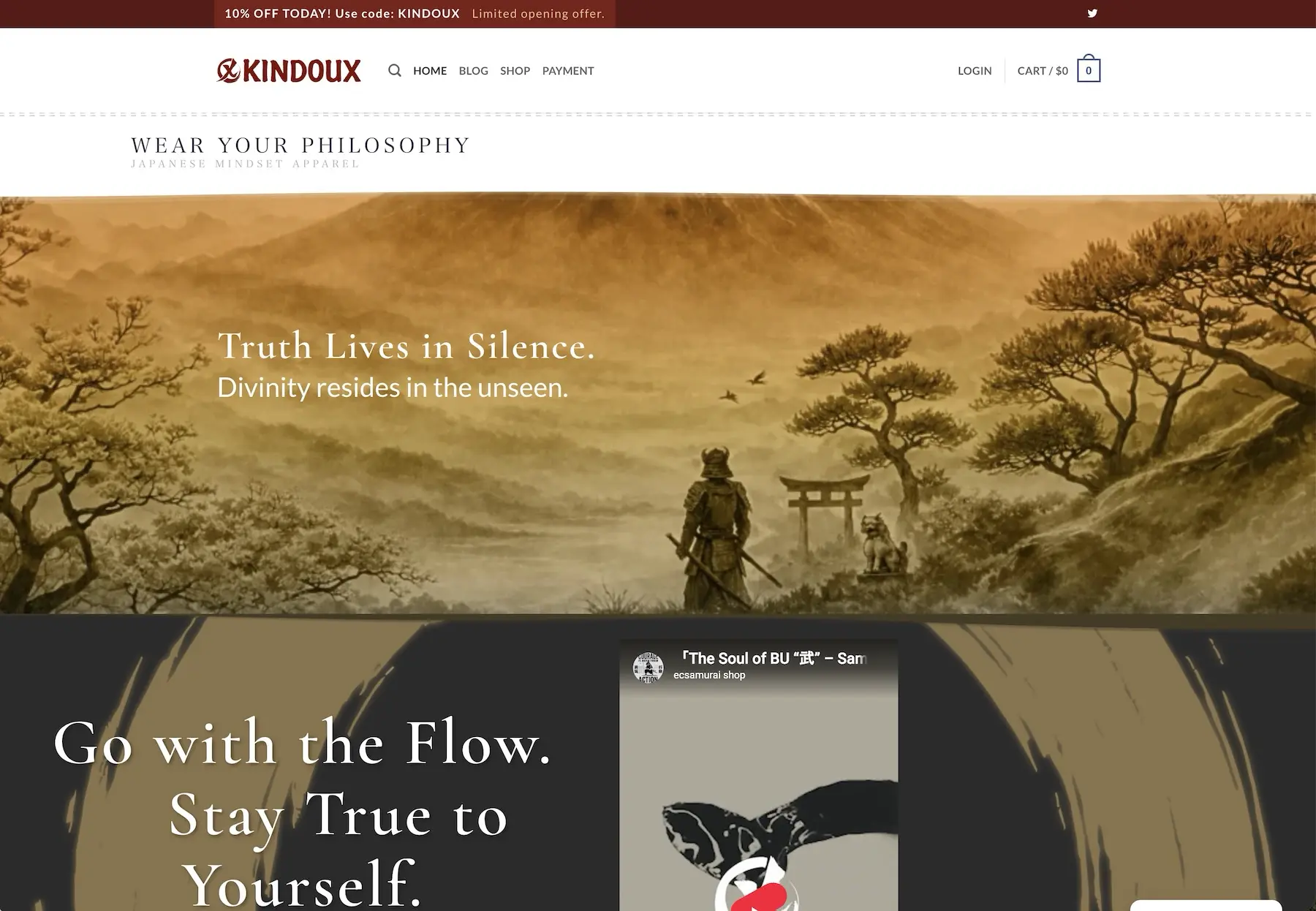 KINDOUX — WEAR YOUR PHILOSOPHY / Japanese Mindset Apparel